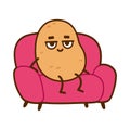 Couch potato character Royalty Free Stock Photo