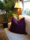 Couch and Purple Pillow Royalty Free Stock Photo