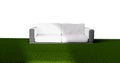 Couch sofa on green grass 3d-illustration