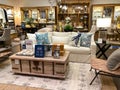 A couch and tables at a Pottery Barn at an indoor mall in Orlando, Florida