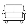 Couch thin line icon. Sofa vector illustration isolated on white. Divan outline style design, designed for web and app