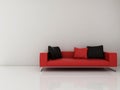 Couch to face a blank wall Royalty Free Stock Photo