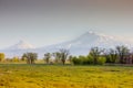 Coucher de soleil sur le Mont Ararat depuis ArmÃÂ©nie