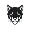 Cougar Head Icon, Minimal Puma Portrait, Cougar Logo, Panther Silhouette, Mountain Lion Icon Royalty Free Stock Photo