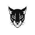 Cougar Head Icon, Minimal Puma Portrait, Cougar Logo, Panther Silhouette, Mountain Lion Icon Royalty Free Stock Photo