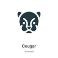 Cougar vector icon on white background. Flat vector cougar icon symbol sign from modern animals collection for mobile concept and