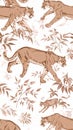 Cougar Wildlife Pattern Design Royalty Free Stock Photo