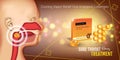 Cough Drops ads. Vector 3d Illustration with honey pills for throat.