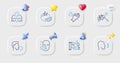 Cough, Face accepted and Sun protection line icons. For web app, printing. Vector