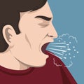 Cough illustration Royalty Free Stock Photo