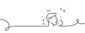 Cough line icon. Coronavirus symptom sign. Continuous line with curl. Vector