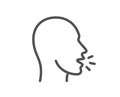 Cough line icon. Coronavirus symptom sign. Vector