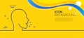 Cough line icon. Coronavirus symptom sign. Minimal line yellow banner. Vector