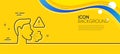 Cough line icon. Coronavirus symptom sign. Minimal line yellow banner. Vector