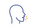 Cough line icon. Coronavirus symptom sign. Vector