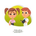 Cough medical concept. Vector illustration.