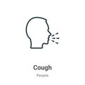 Cough outline vector icon. Thin line black cough icon, flat vector simple element illustration from editable people concept