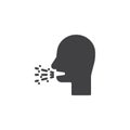 Cough with phlegm vector icon