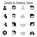 Cough & Sneeze icons set vector illustration graphic design