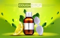 Cough syrup with lemon flavour banner mock up