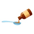 Cough syrup mixture icon, cartoon style