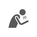 Cough vector icon. Vector signs for web graphics. Royalty Free Stock Photo