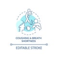 Coughing and breath shortness concept icon