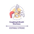 Coughing and breath shortness concept icon