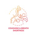 Coughing and breath shortness concept icon