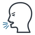 Coughing due to corona infection Glyph Style vector icon which can easily modify or edit