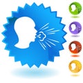 Coughing Man Spreading Germs Button Royalty Free Stock Photo