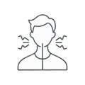 Coughing Person Thin Line Style Vector Icon Respiratory Issues Health Issue Royalty Free Stock Photo