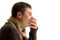 Coughing sick man Royalty Free Stock Photo