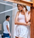 Could this all be my fault. a young couple having marital problems at home. Royalty Free Stock Photo