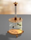 Coulomb`s Torsion Balance. Coulomb`s experiment. The torsion balance apparatus. Royalty Free Stock Photo