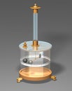 Coulomb`s Torsion Balance. Coulomb`s experiment. The torsion balance apparatus. Physics. Royalty Free Stock Photo