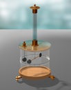 Coulomb`s Torsion Balance. Coulomb`s experiment. The torsion balance apparatus. Royalty Free Stock Photo