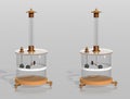 Coulomb`s Torsion Balance. Coulomb`s experiment. The torsion balance apparatus. Physics. Royalty Free Stock Photo
