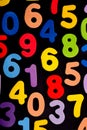 Coulourful Numbers on Black Royalty Free Stock Photo