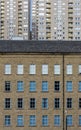 Council flats behind victorian mill