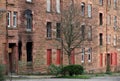 Council flats in poor housing estate with many social welfare issues in Port Glasgow