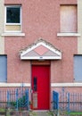 Council flats in poor housing estate with many social welfare issues in Port Glasgow