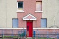 Council flats in poor housing estate with many social welfare issues in Port Glasgow