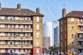 Council housing blocks and modern tower block flats