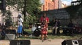 Council member Vanessa L. Gibson speaks at open mic hosted by Morrisania band in Bronx