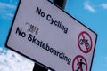 Council Sign Banning Cycling And Skateboarding