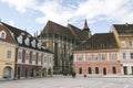 Council square and Black church in downtown of Brasov, Transylvania, Romania