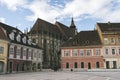 Council square and Black church in downtown of Brasov, Transylvania, Romania Royalty Free Stock Photo