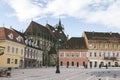 Council square and Black church in downtown of Brasov, Transylvania, Romania Royalty Free Stock Photo