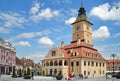 Landmark attraction in Brasov, Romania: The Council Square and the Council House Royalty Free Stock Photo